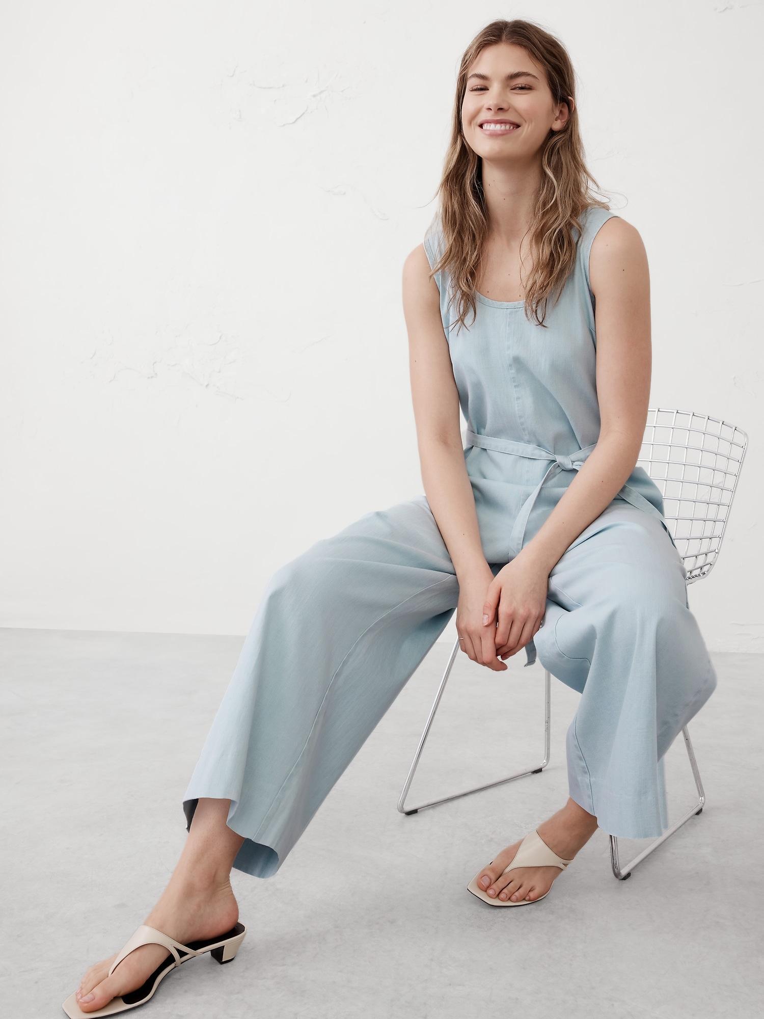 Denim Wide-Leg Jumpsuit Product Image