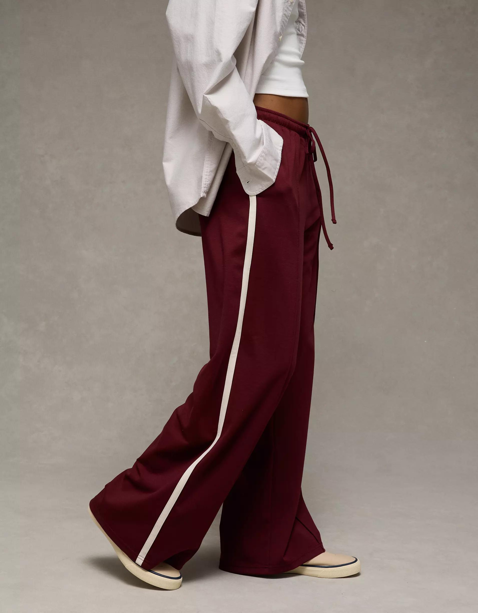 AE Stretch High-Waisted Wide-Leg Track Pant Product Image