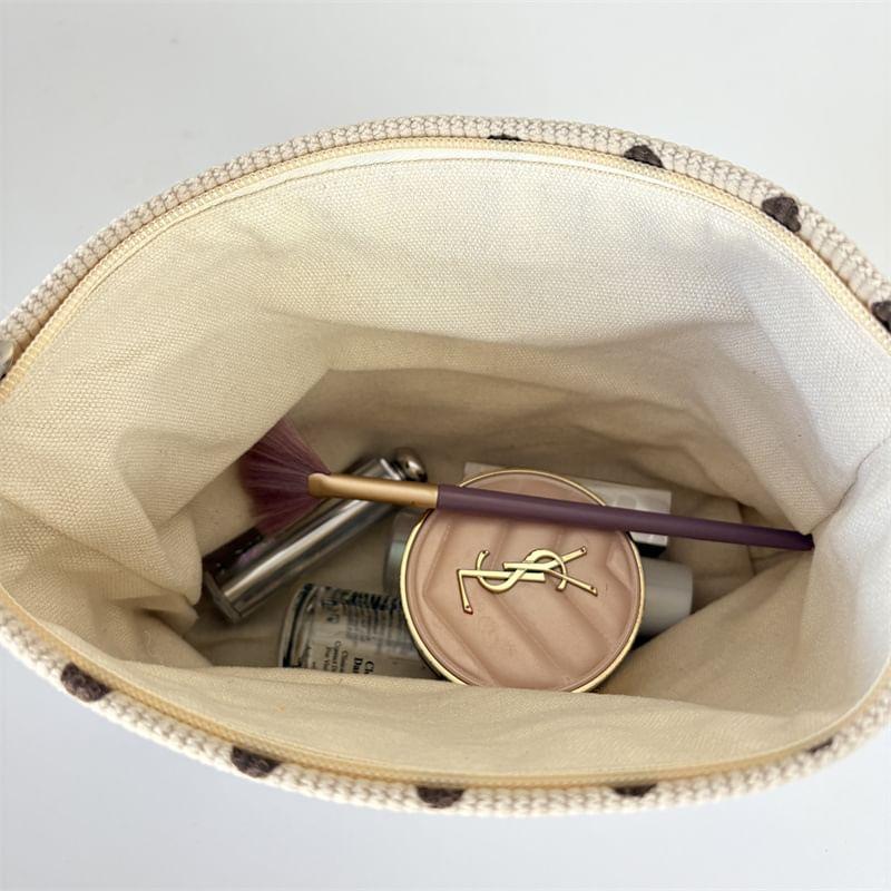 Dotted Corduroy Makeup Pouch Product Image