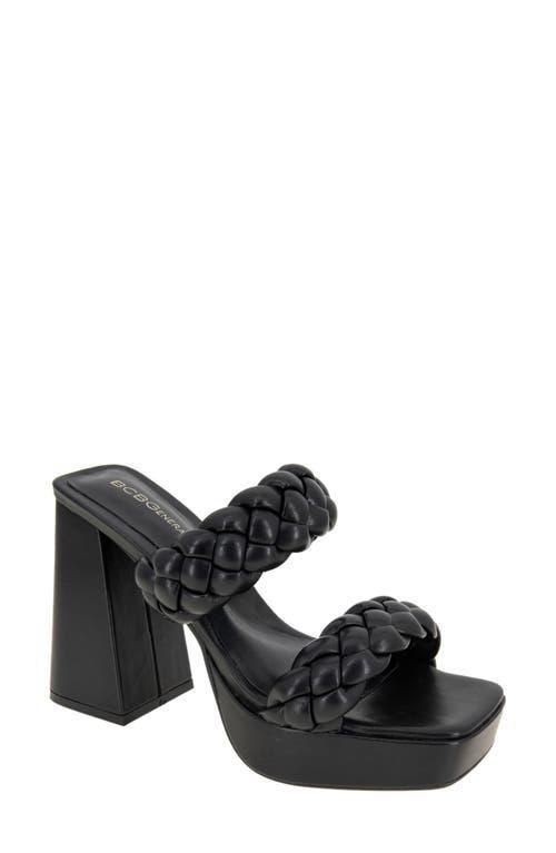 BCBGeneration Womens Gemma Braided Platform Sandal - Denim Product Image