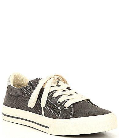 Taos Footwear Z-Soul Canvas Oxford Zip Detail Sneakers Product Image