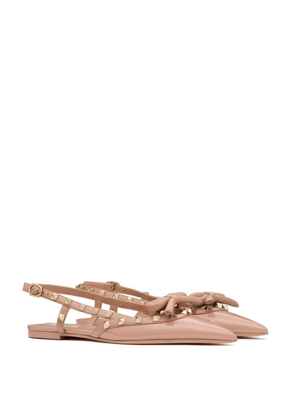Rockstud Bow slingback ballerina shoes  Product Image