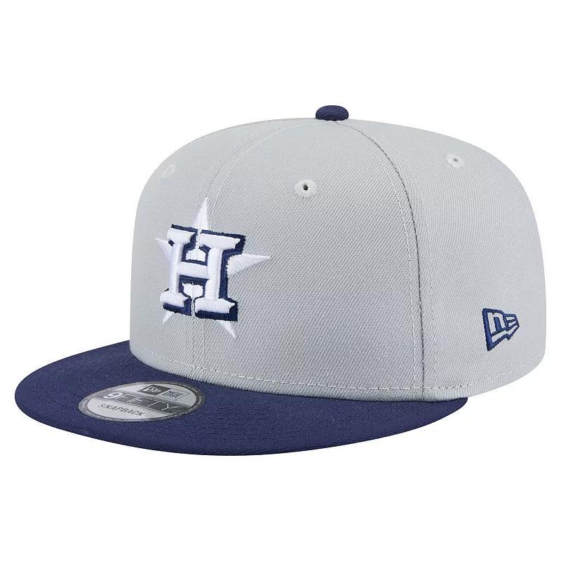 Men's New Era Gray/Navy Houston Astros 2-Tone Color Pack 9FIFTY Snapback Hat, Grey Product Image