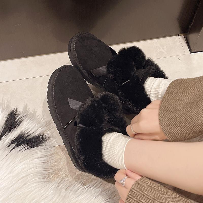 Platform Fluffy Trim Snow Short Boots Product Image