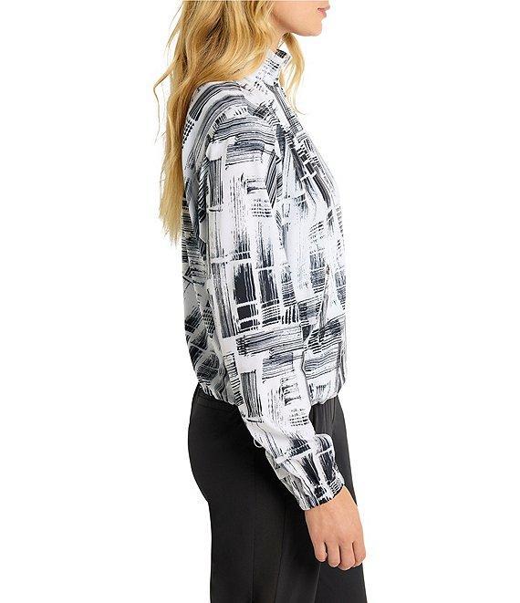 NIC + ZOE Active City Blocks Tech Stretch Stand Collar Long Sleeve Half Zip Product Image