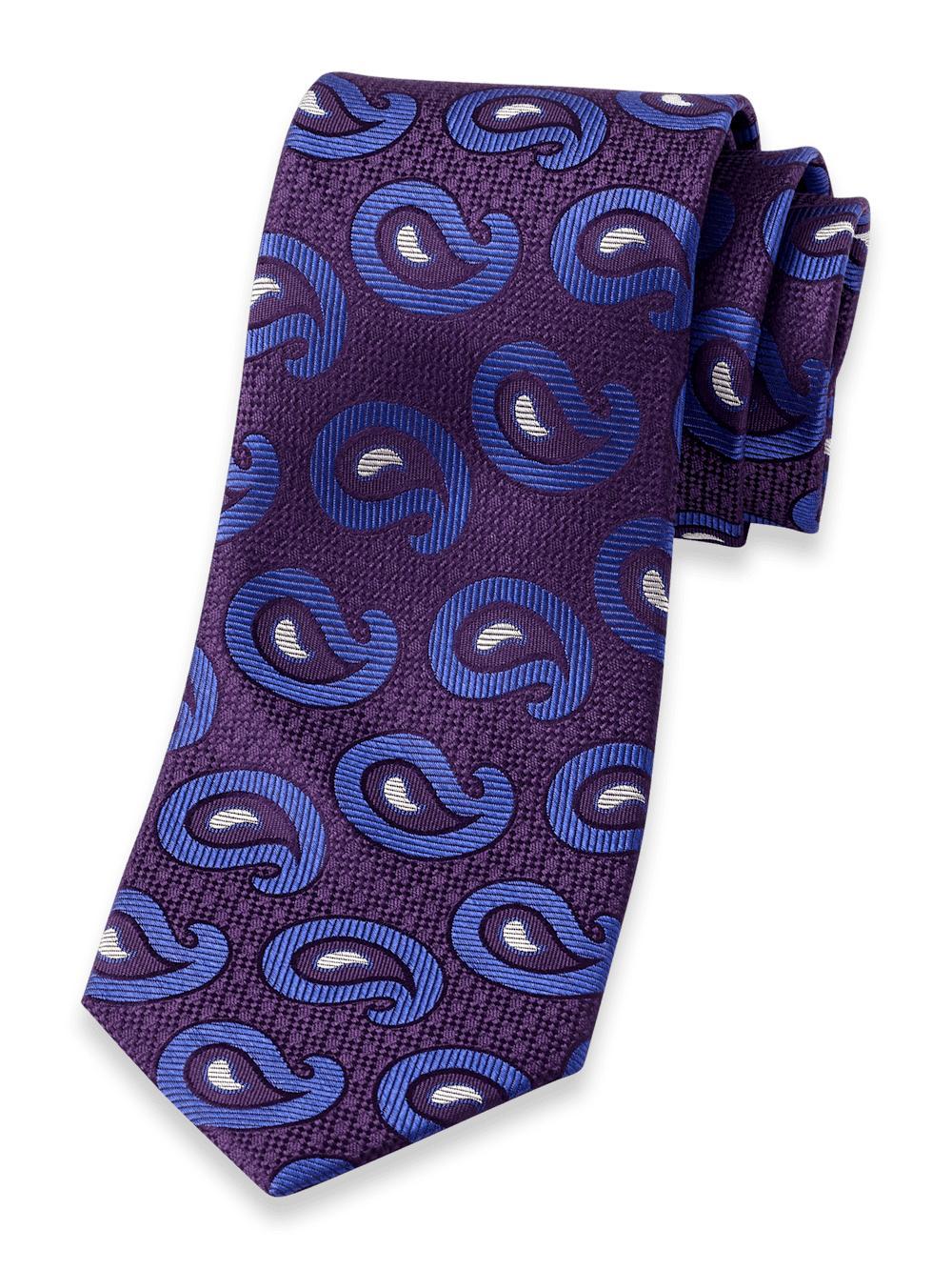 Paisley Deco Woven Silk Tie - Purple/lavender Product Image