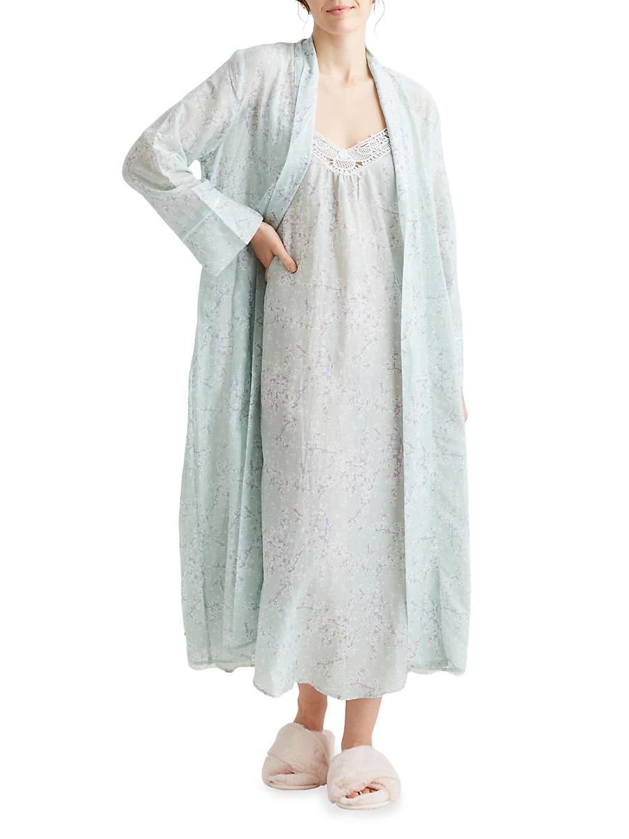 Womens Cheri Blossom Silk-Blend Robe Product Image