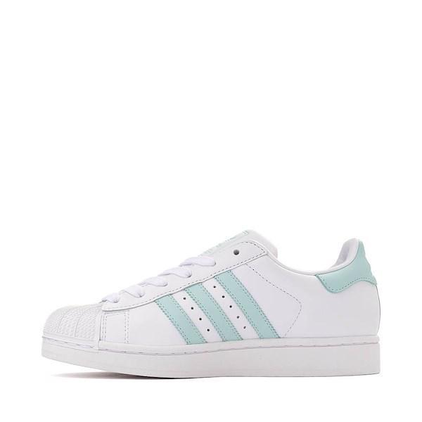 Womens adidas Superstar II Athletic Shoe - White / Semi Flash Aqua / Easy Mint Product Image