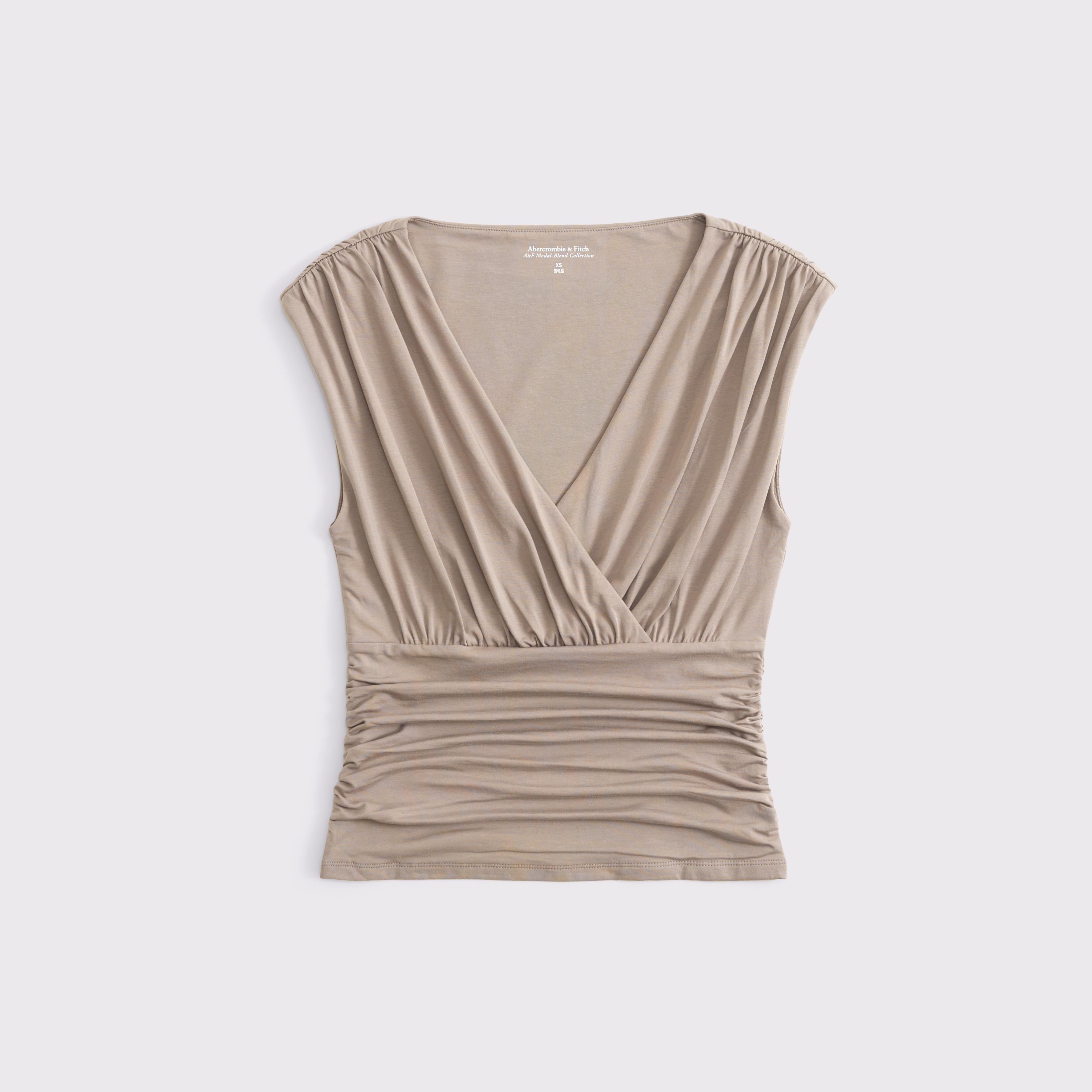 Ruched V-Neck Top Product Image