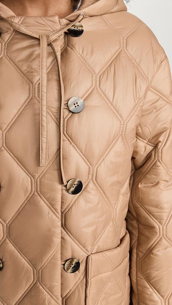 GANNI Shiny Quilt Hooded Jacket | Shopbop Product Image