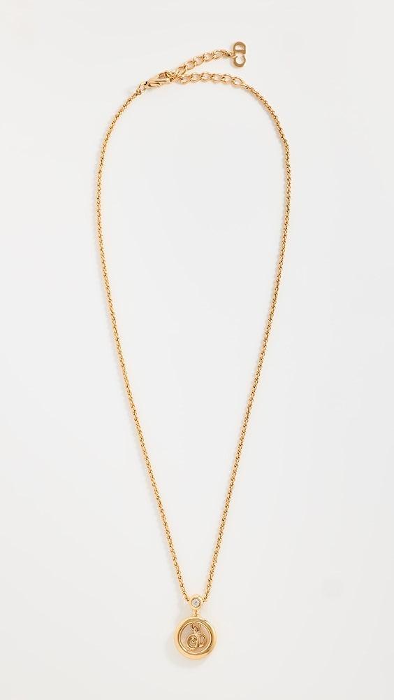 What Goes Around Comes Around Dior Gold Crystal CD Necklace | Shopbop Product Image