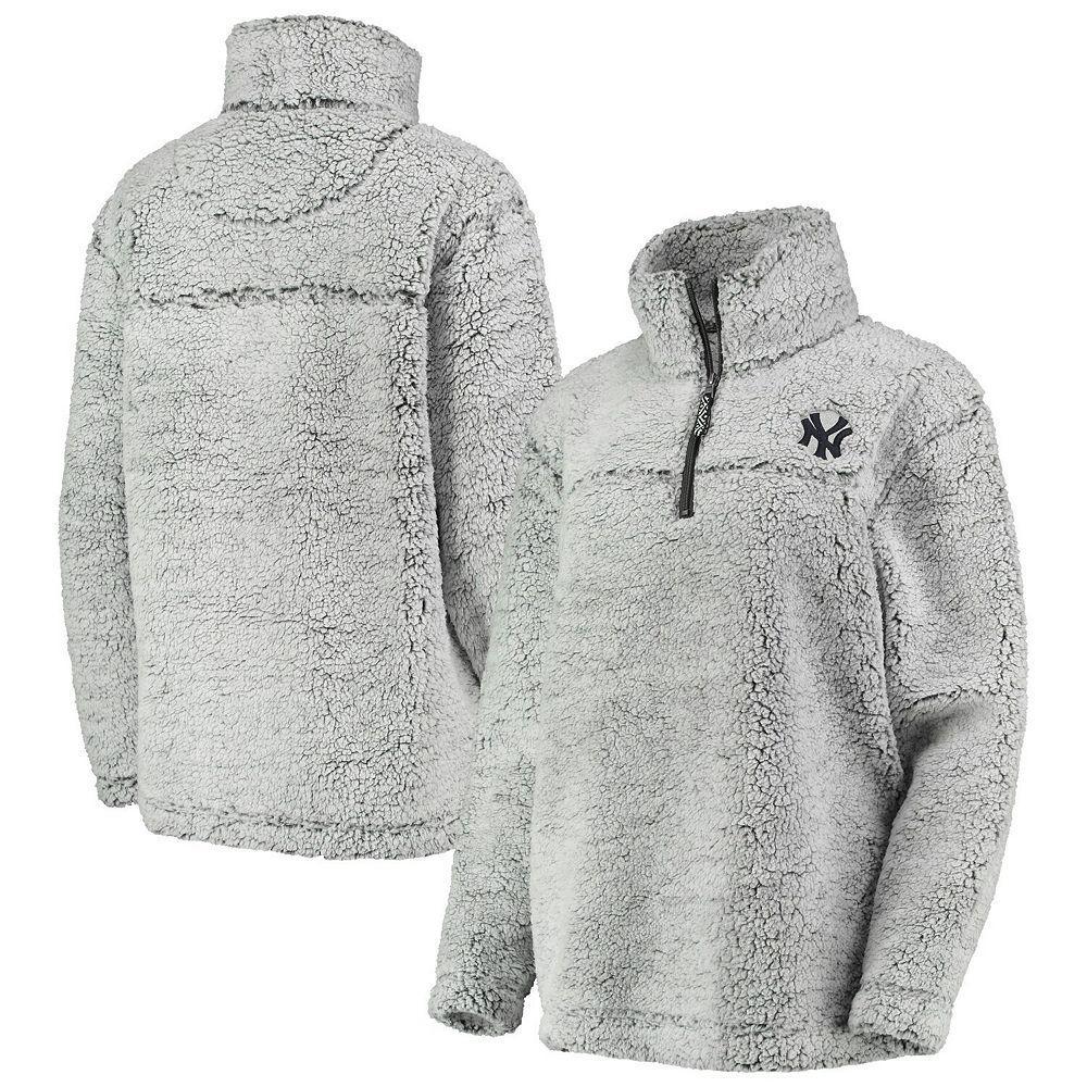 Women's G-III 4Her by Carl Banks Gray New York Yankees Sherpa Quarter-Zip Pullover Jacket, Size: Small, Grey Product Image