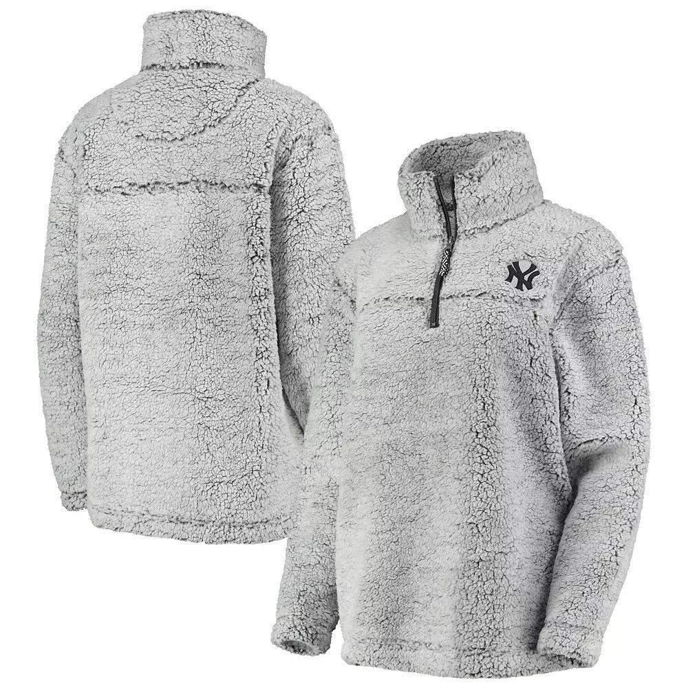Women's G-III 4Her by Carl Banks Gray New York Yankees Sherpa Quarter-Zip Pullover Jacket, Size: Small, Grey Product Image