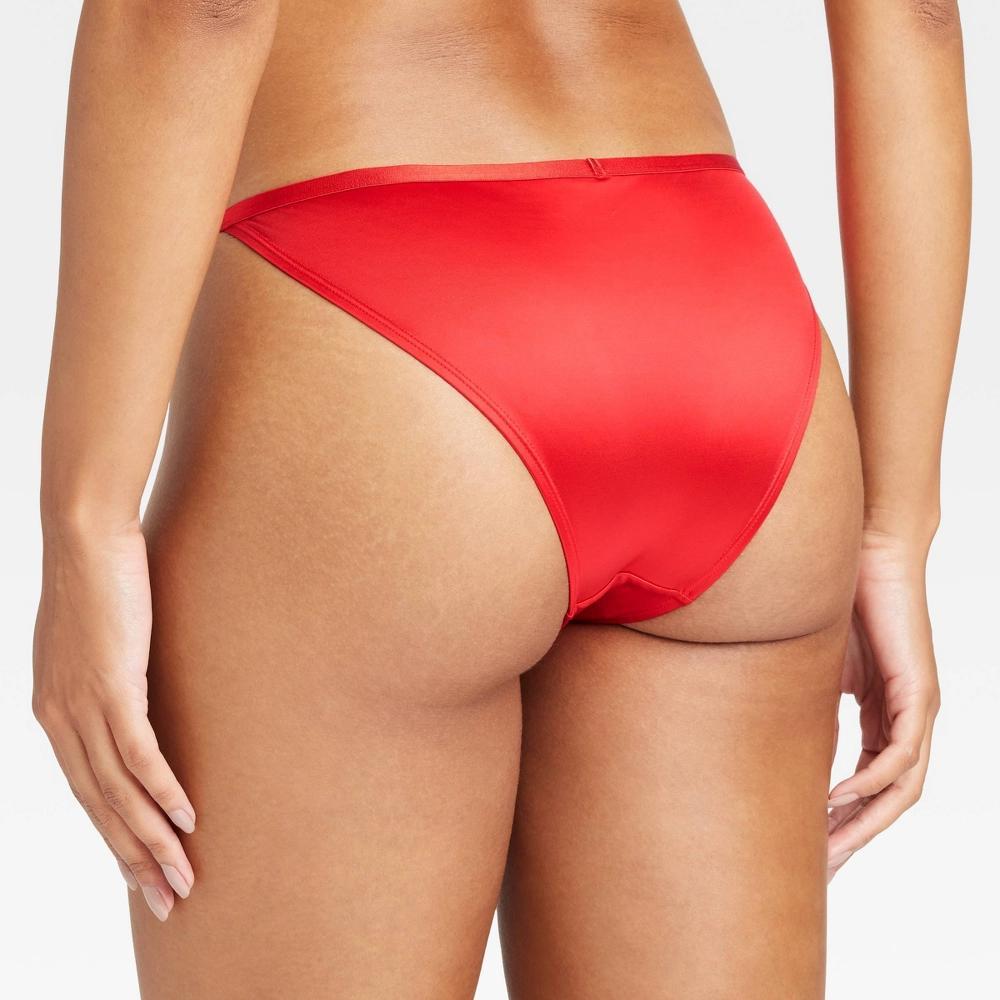 Women's Satin Cheeky Underwear - Auden™ Red XS Product Image