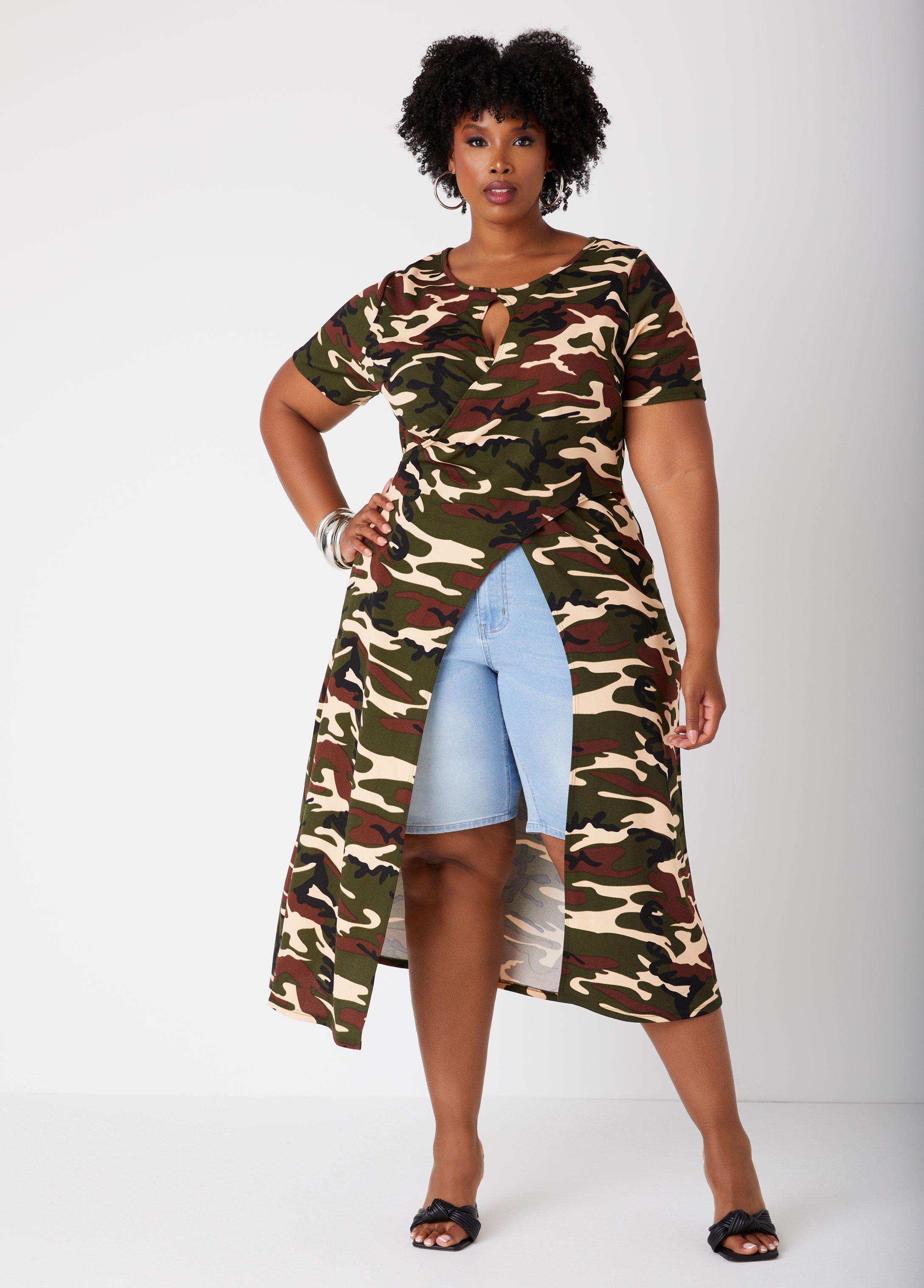 Camo Print Crisscross Duster Product Image