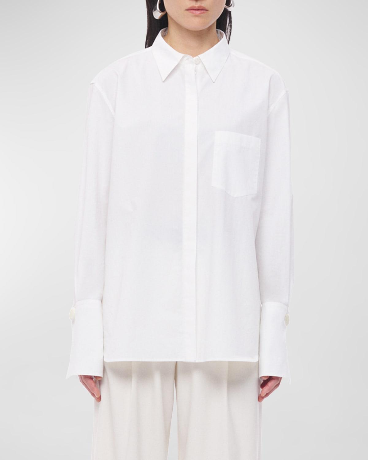 Womens Tailored Cotton Poplin Shirt Product Image