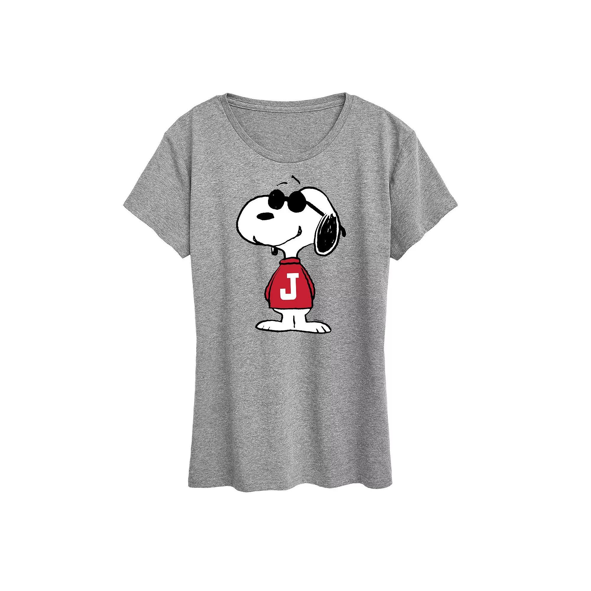 Women's Peanuts Snoopy Joe Cool Pose Graphic Tee, Size: XL, Grey Gray Product Image