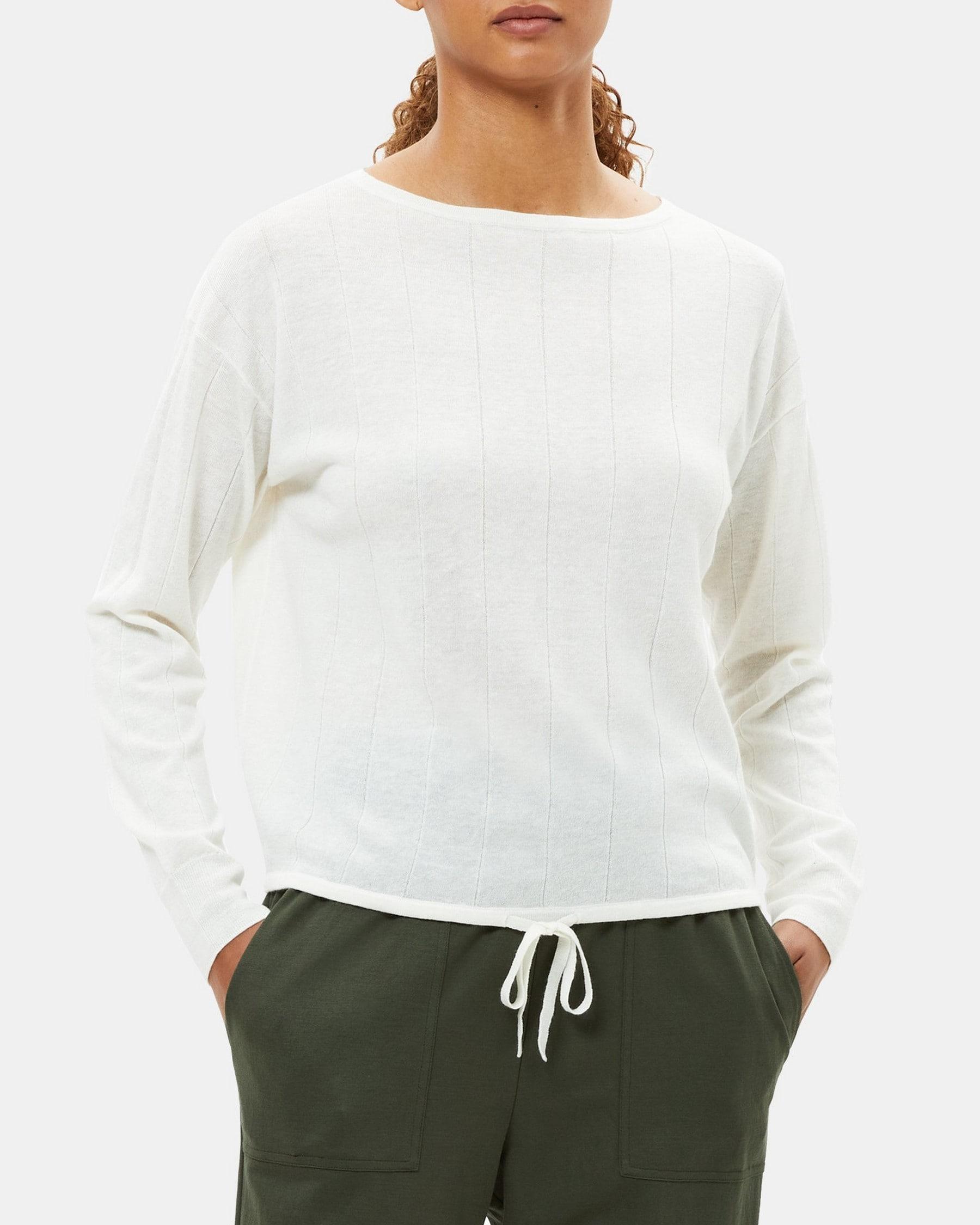 Drawstring Sweater in Wool-Linen Product Image