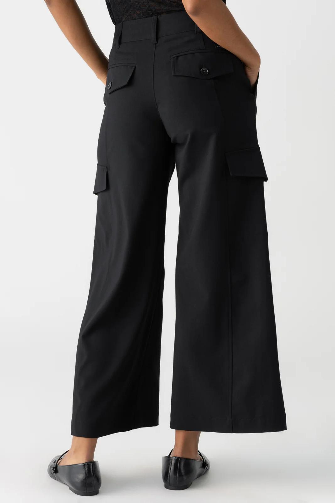Rebel Wide Leg Standard Rise Crop Pant - Black Product Image