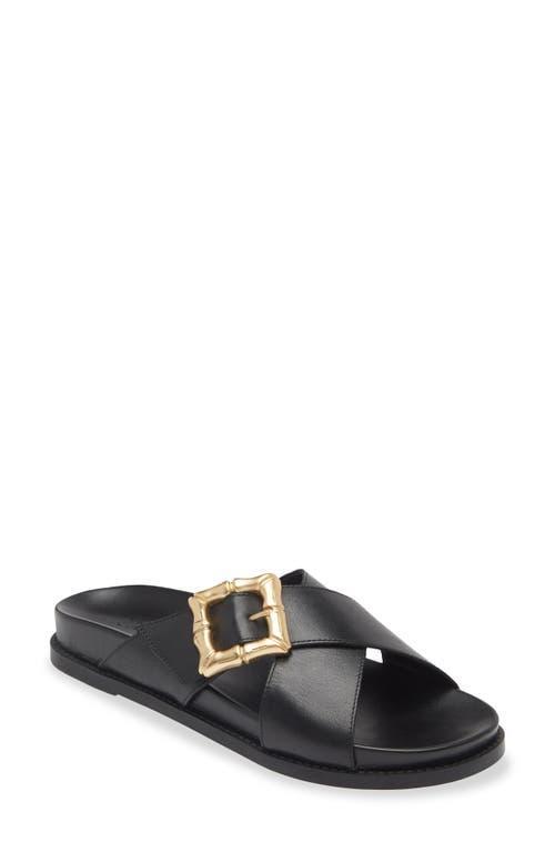 Enola Crisscross Buckle Leather Sandals Product Image