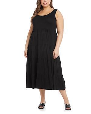 Karen Kane Plus Tiered Midi Dress Product Image