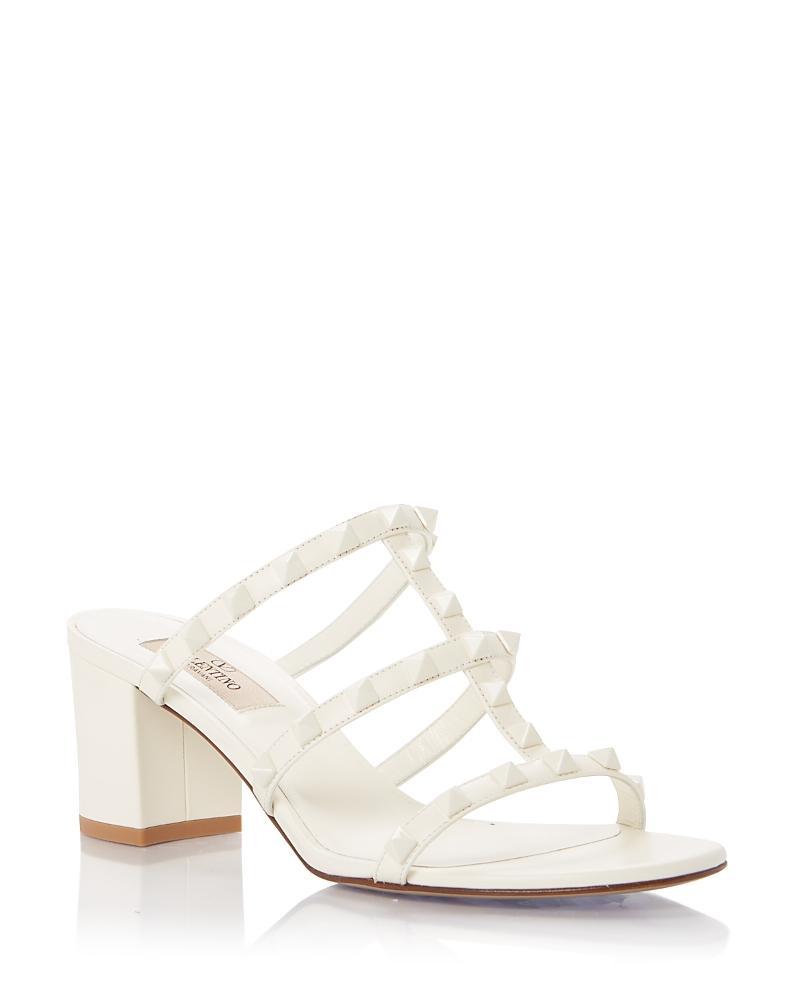 Rockstud Caged Block-Heel Slide Sandals Product Image