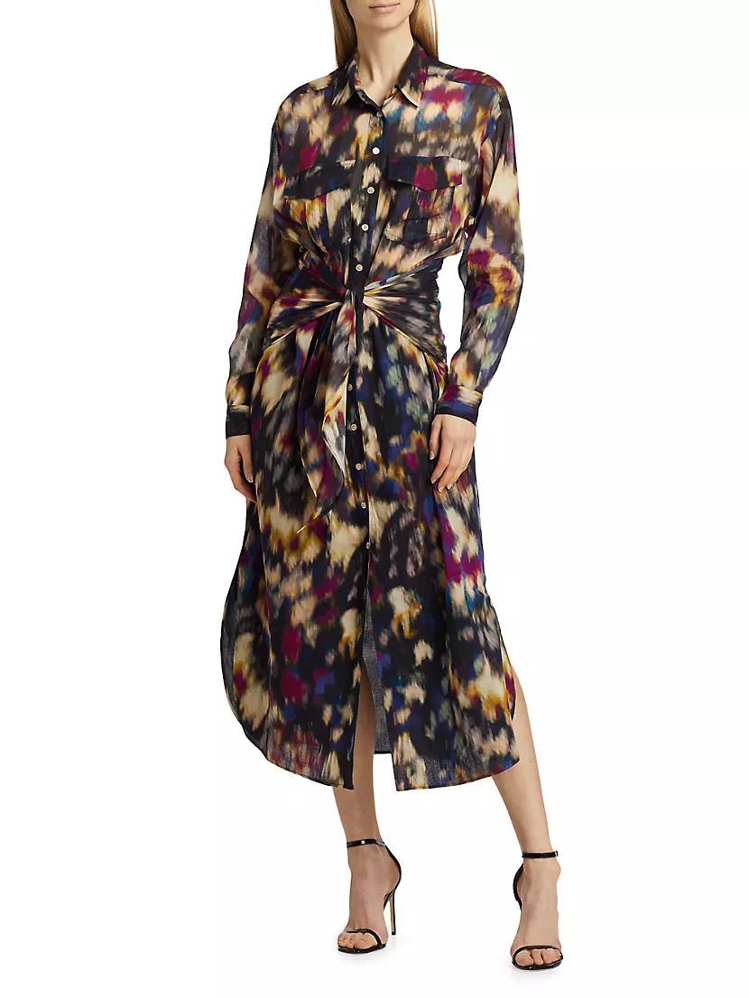 Nesly Ikat-Print Midi Shirtdress Product Image