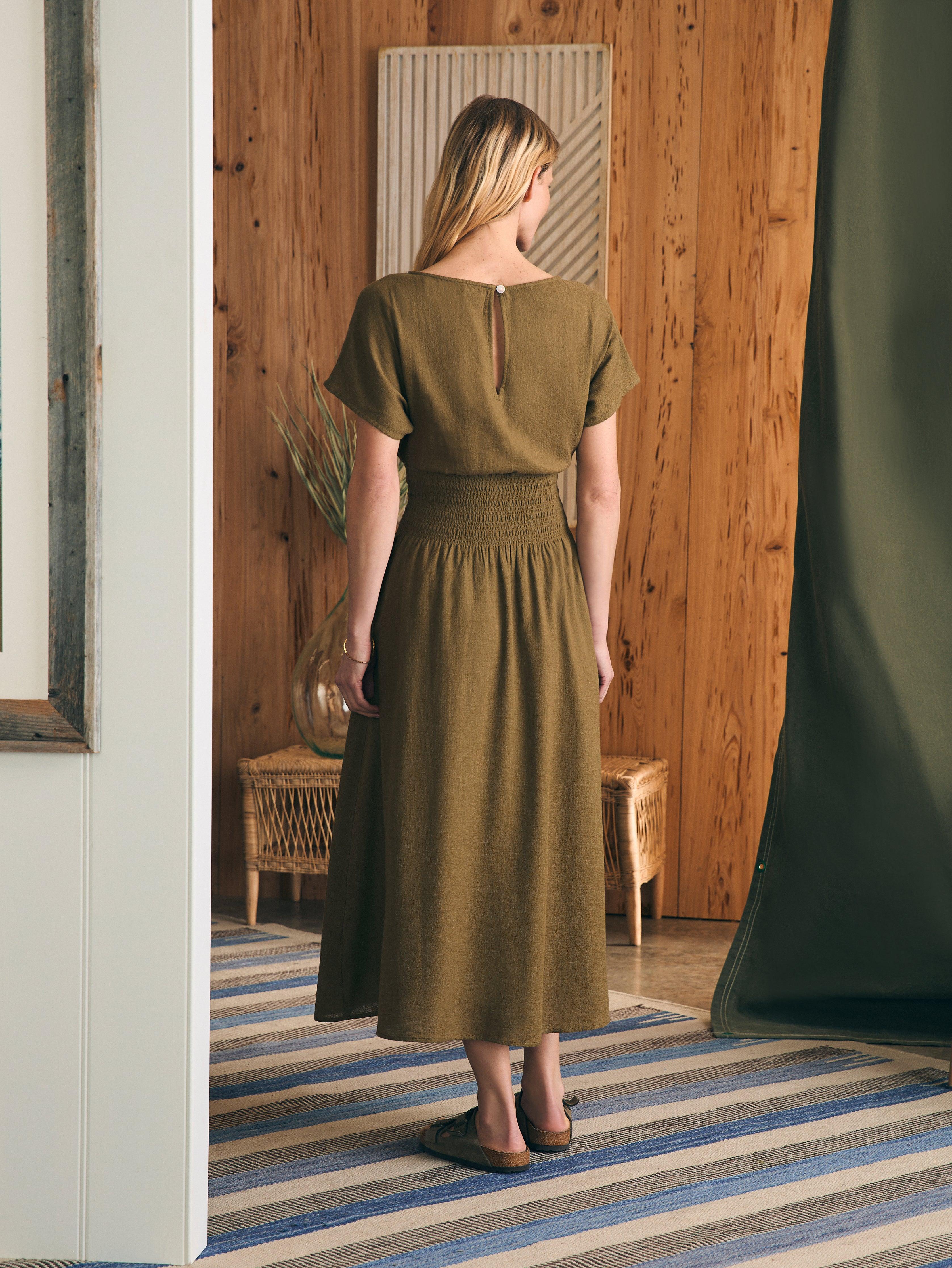 Coast To Coast Midi Dress - Military Olive Female Product Image