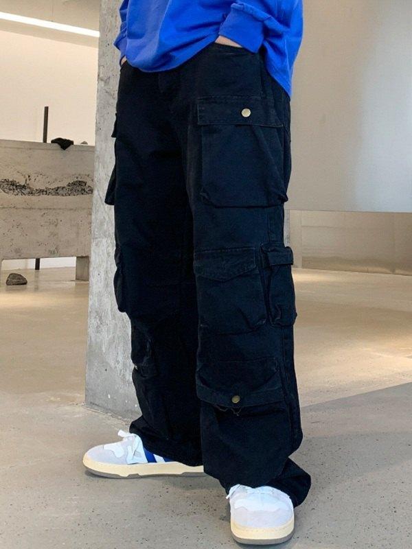 Men's Multi Pockets Loose Cargo Pants Product Image