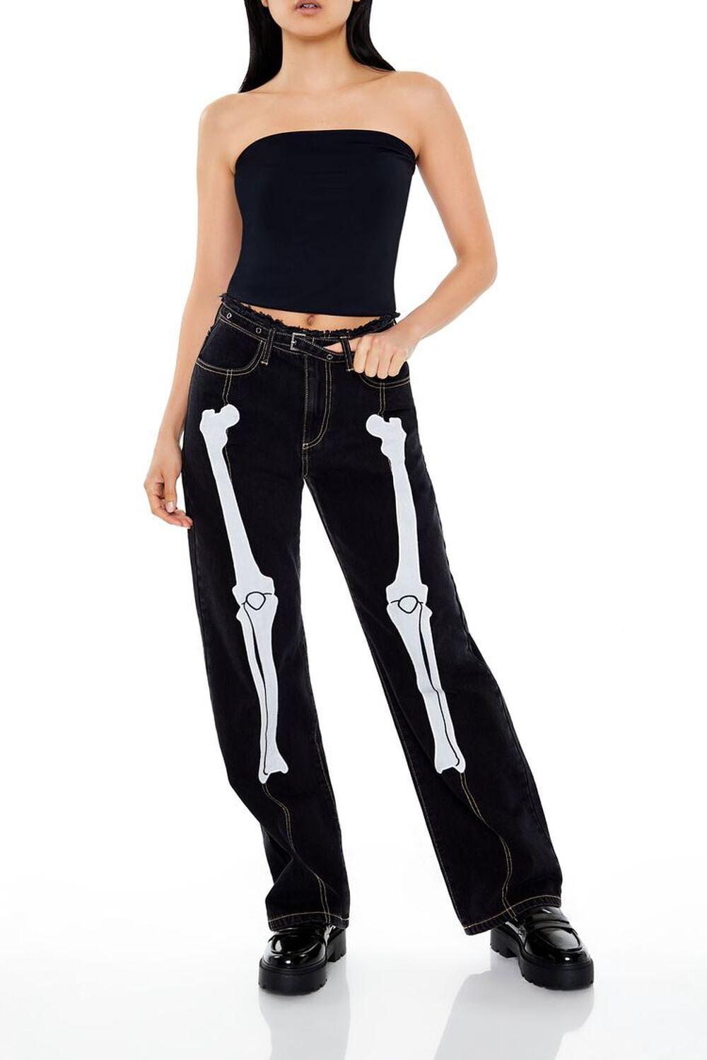 Skeleton High-Rise 90s-Fit Jeans | Forever 21 Product Image