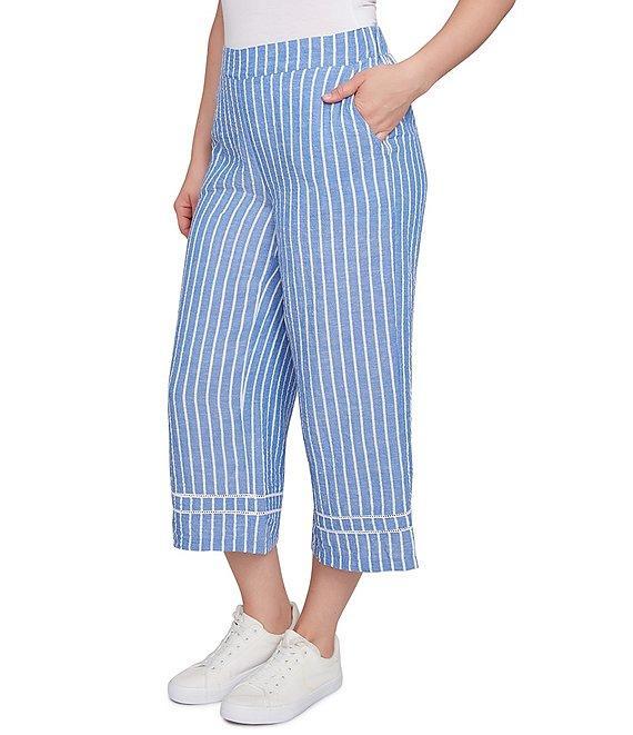 Ruby Rd. Stripe Wide Leg Pull-On Pants Product Image