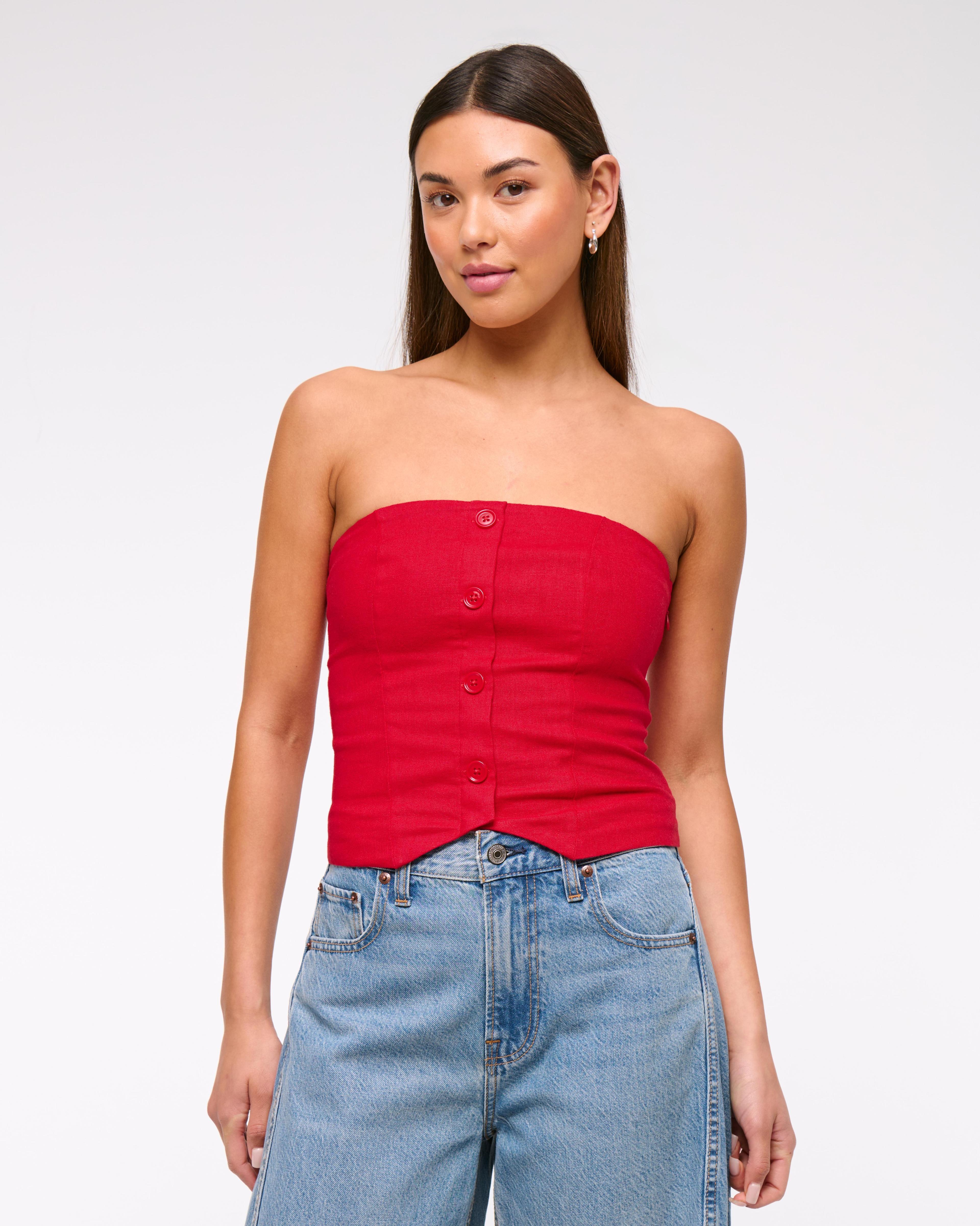 Strapless Cropped Vest Top Product Image