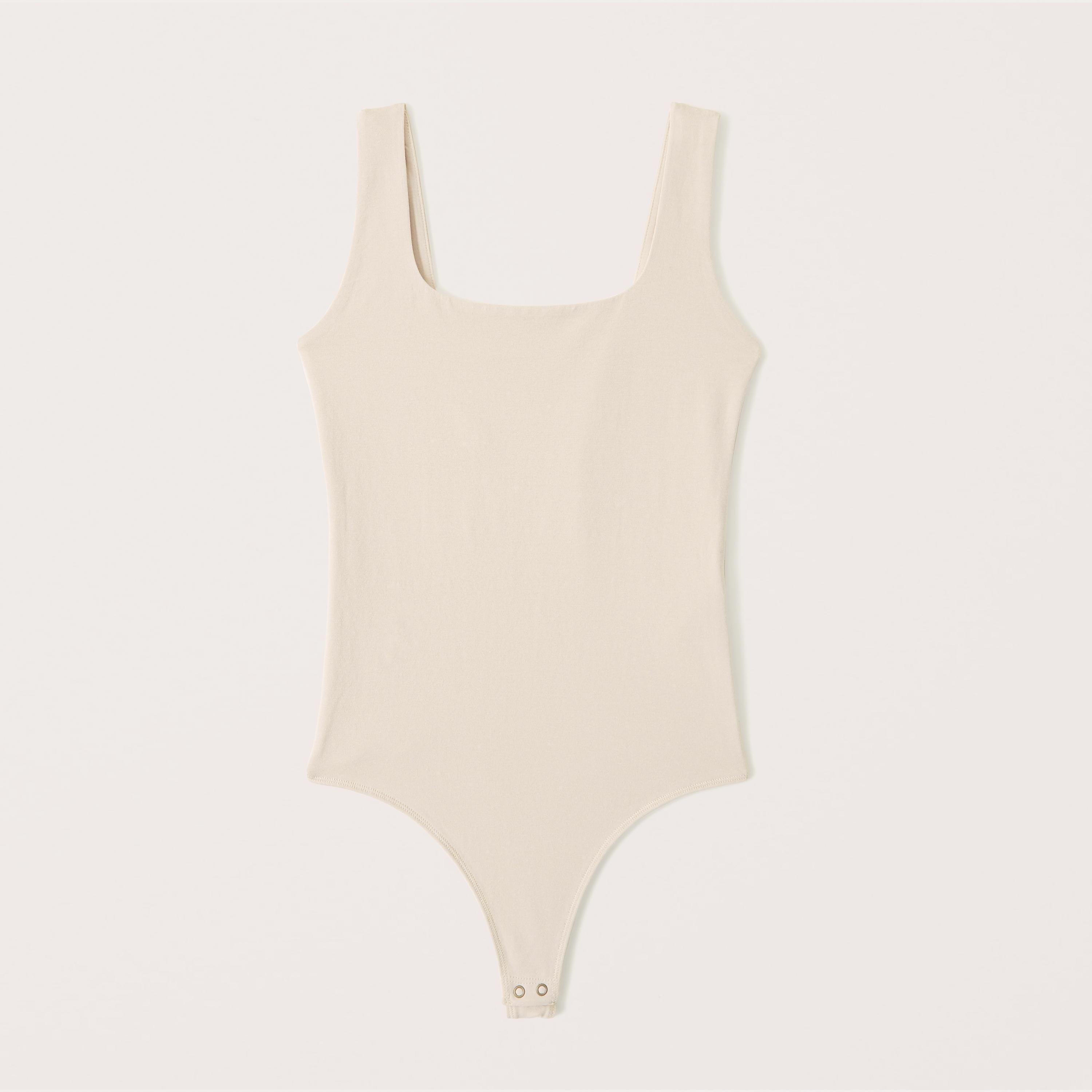 Cotton-Blend Seamless Fabric Tank Bodysuit Product Image