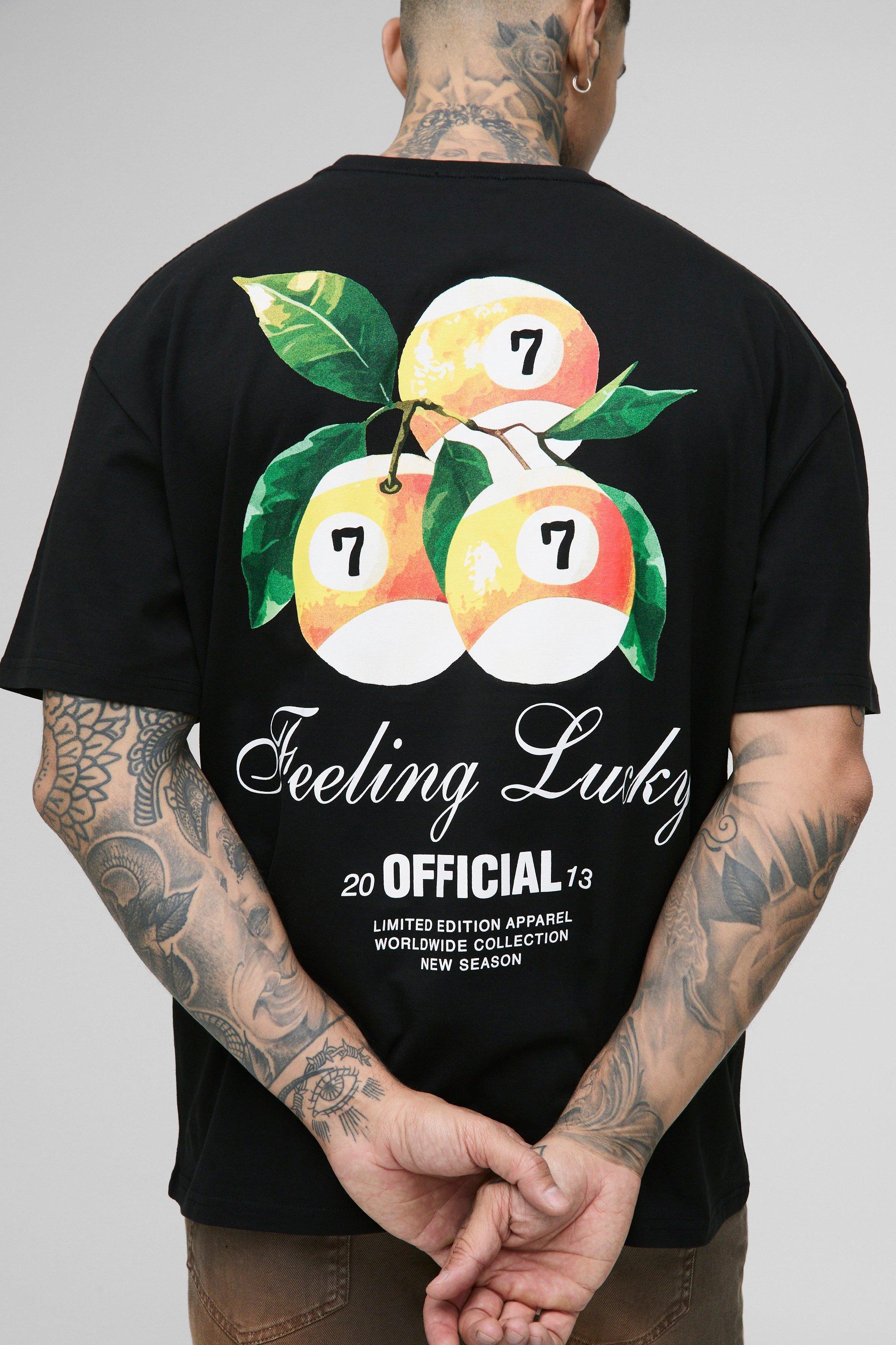 Tall Lucky 7 Ball Graphic Oversized T-Shirt | boohooMAN USA Product Image