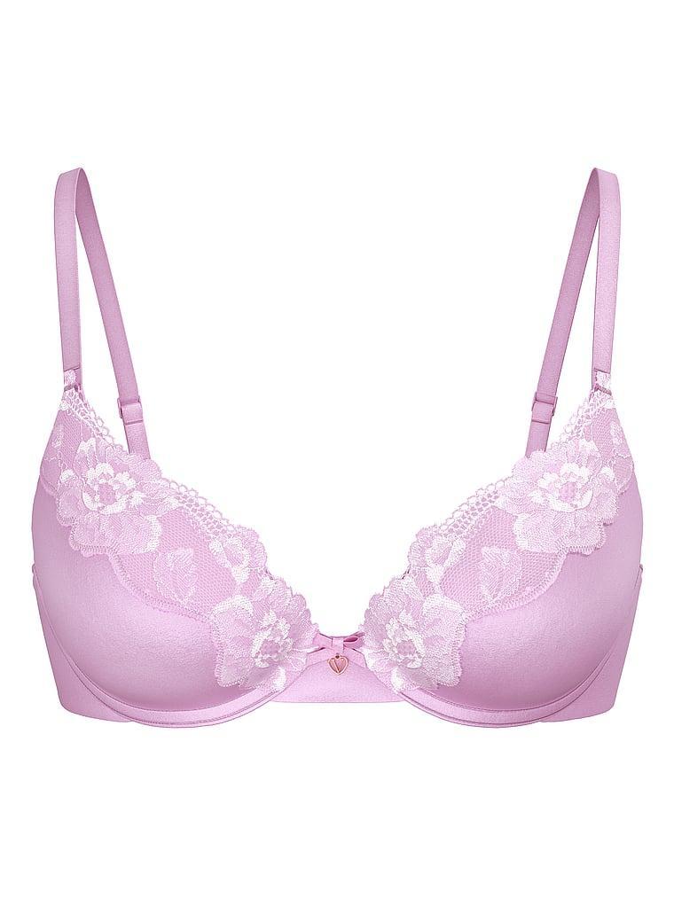 Lightly Lined Full-Coverage Lace-Trim Bra Product Image