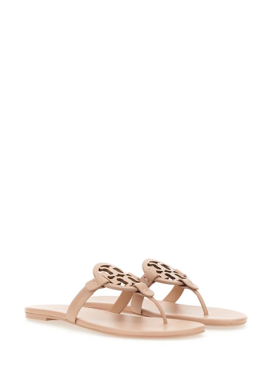 TORY BURCH Miller Leather Sandal In Beige Product Image