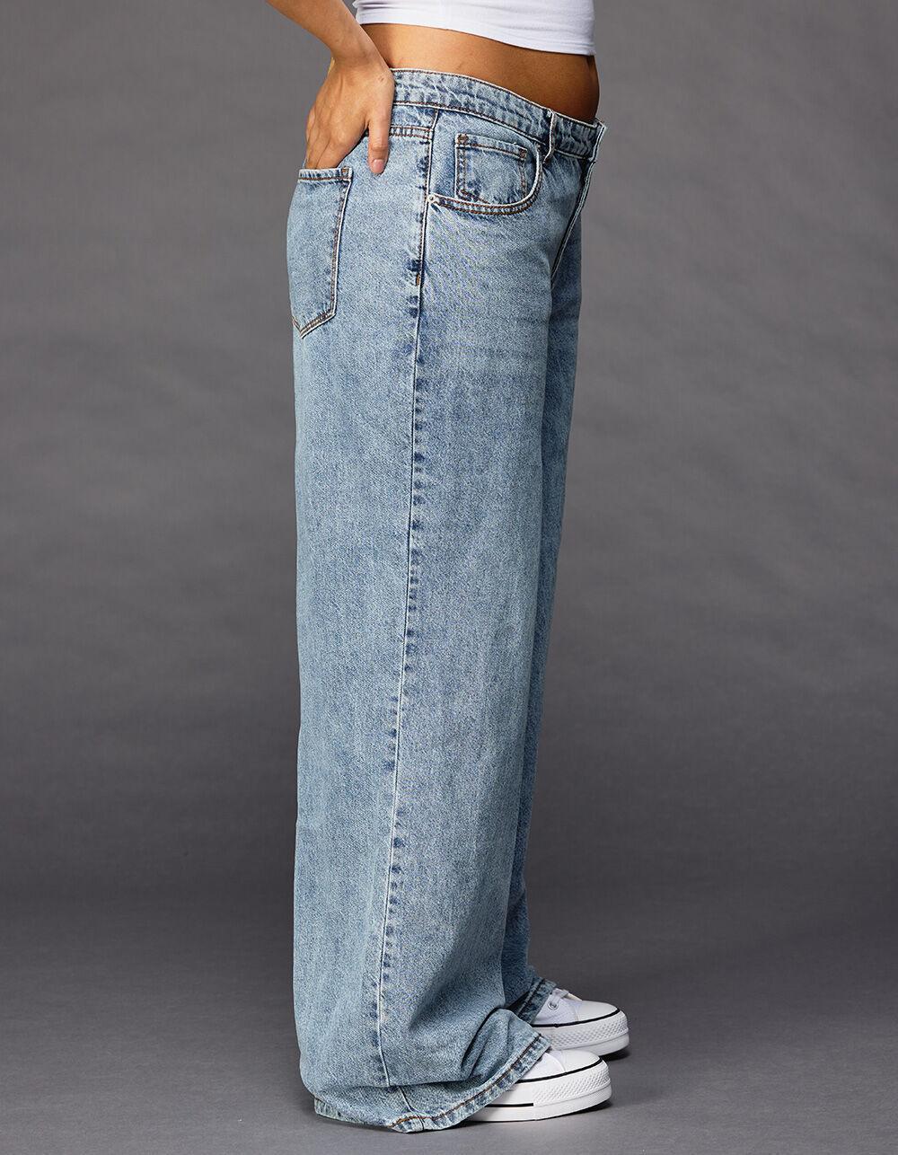 RSQ Womens Low Rise Wide Leg Jeans - LIGHT WASH Product Image
