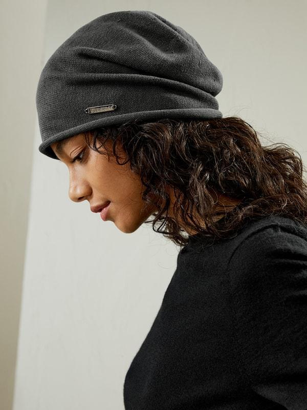 Versatile Metal Logo Silk Beanie Product Image