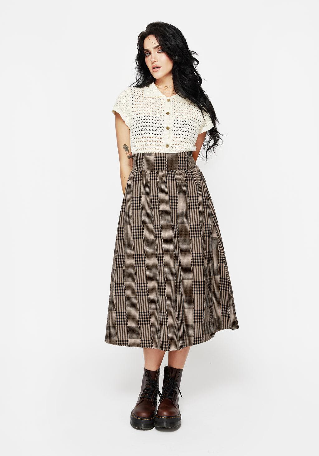 Mabel Check Midi Skirt Product Image