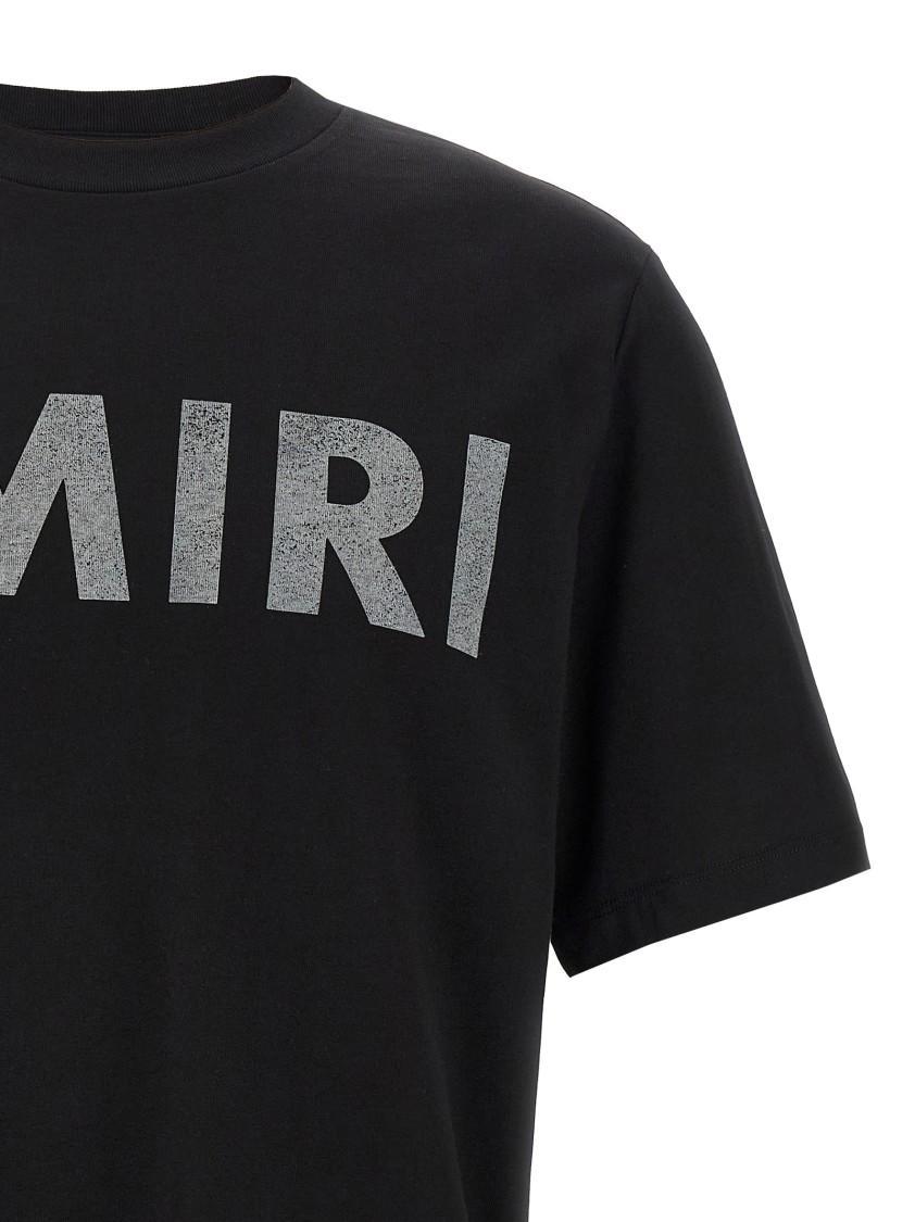 AMIRI Black Cotton T-shirt With Bold Logo Statement Product Image