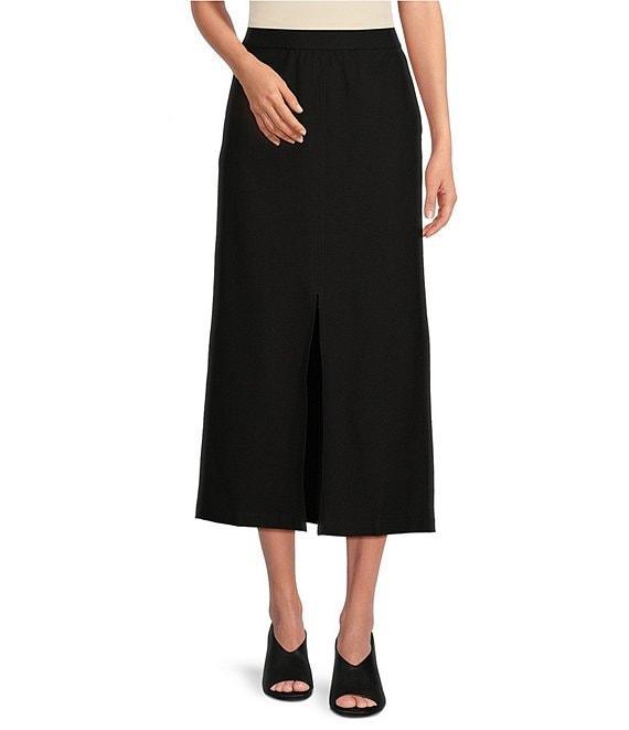 Eileen Fisher Stretch Crepe Front Slit Straight Skirt Product Image