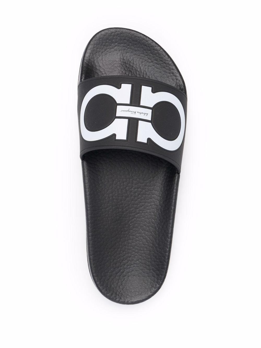 Gancini-print open-toe slides Product Image