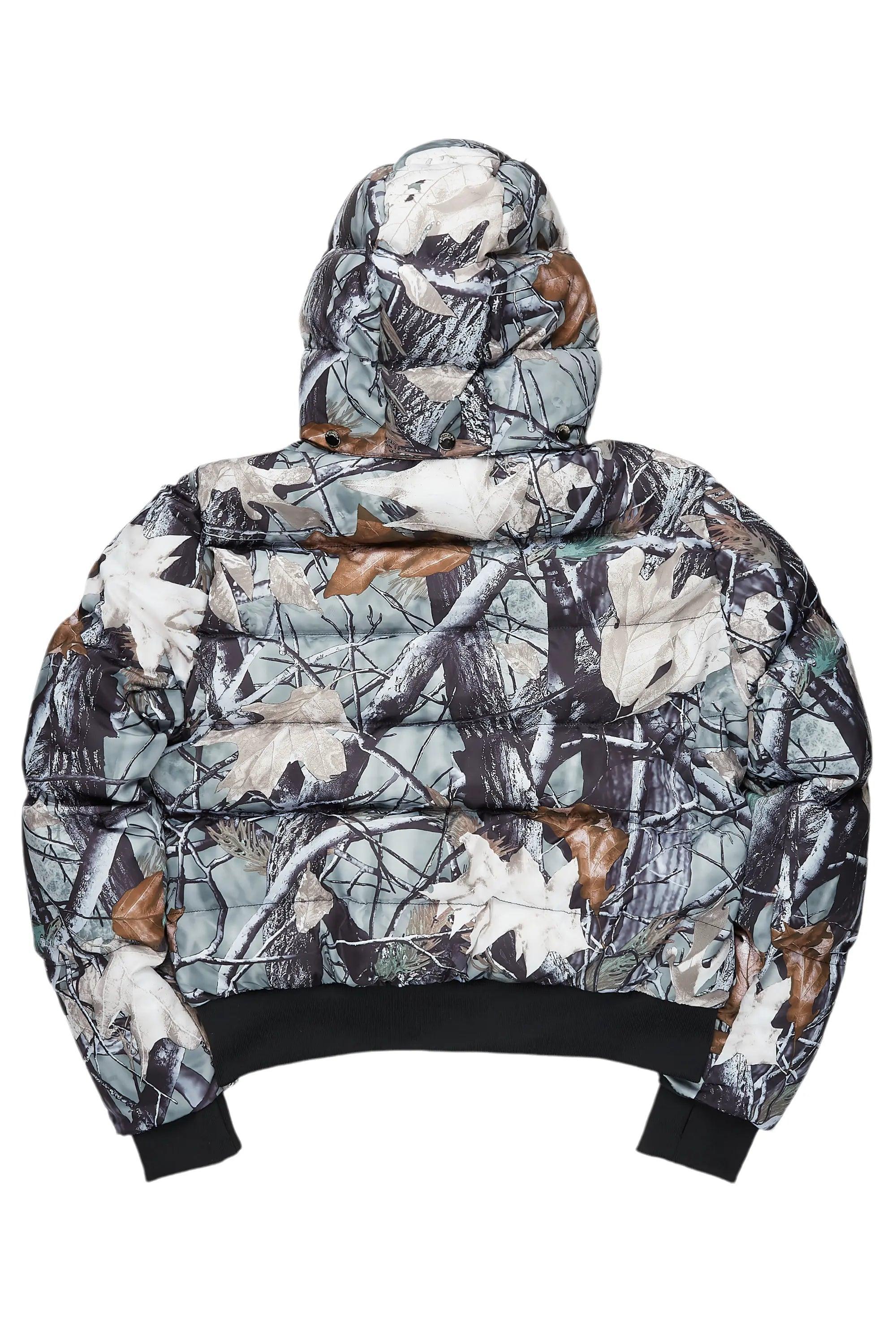 Benita Grey Tree Camo Puffer Jacket Female Product Image