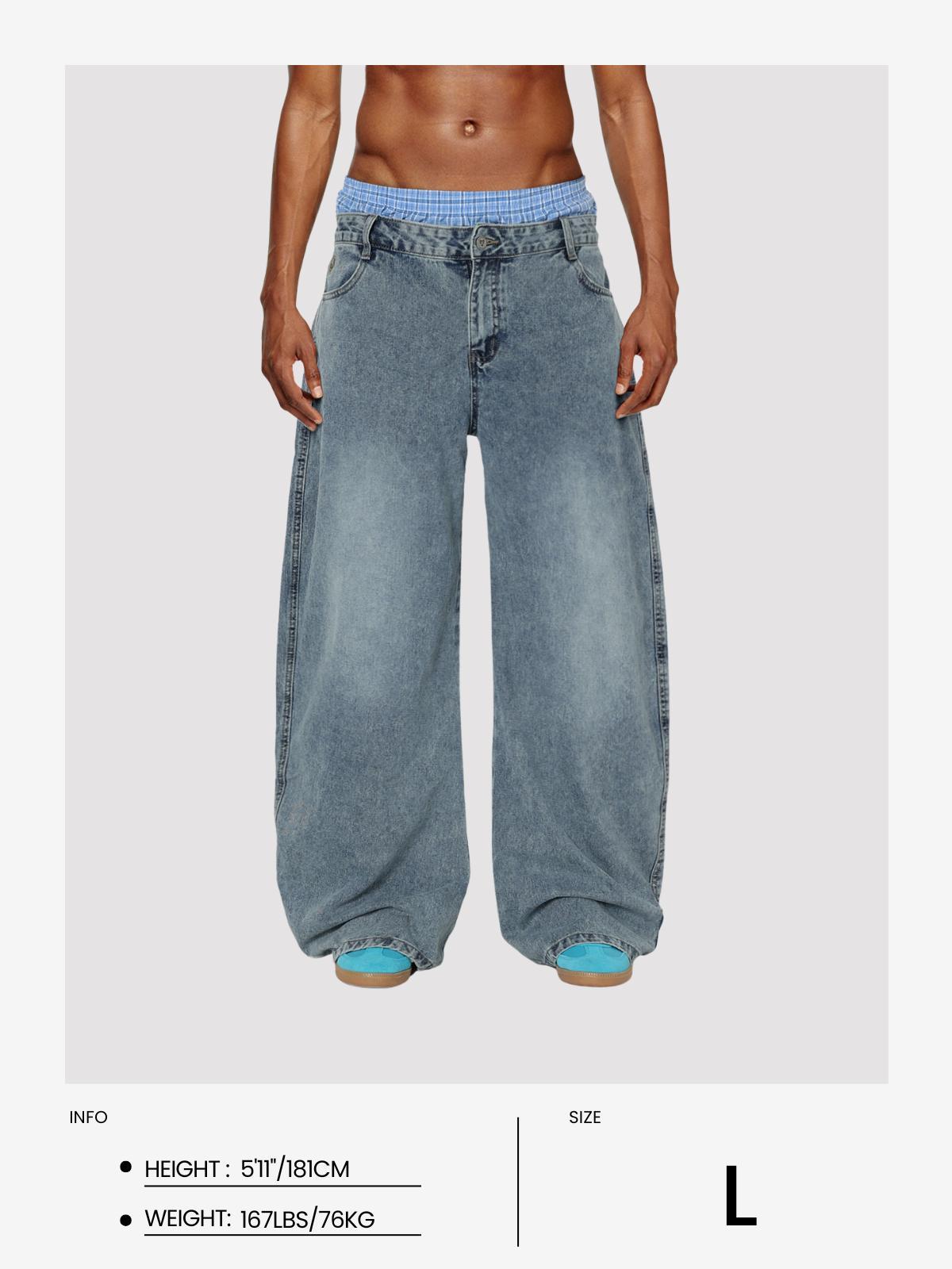 Aelfric Eden Double Waist  Baggy Jeans Product Image