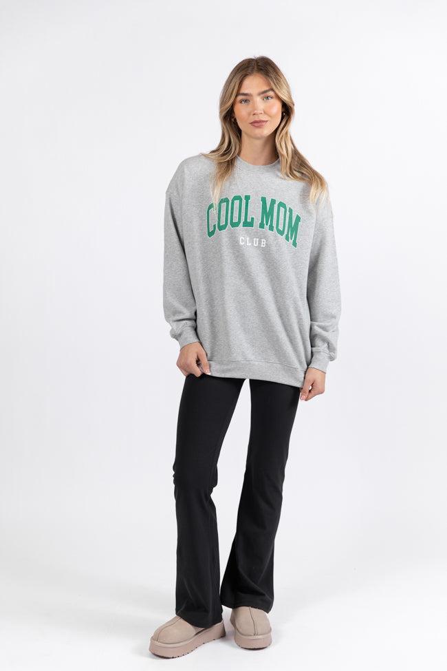 Cool Mom Club Light Grey Oversized Graphic Sweatshirt Product Image