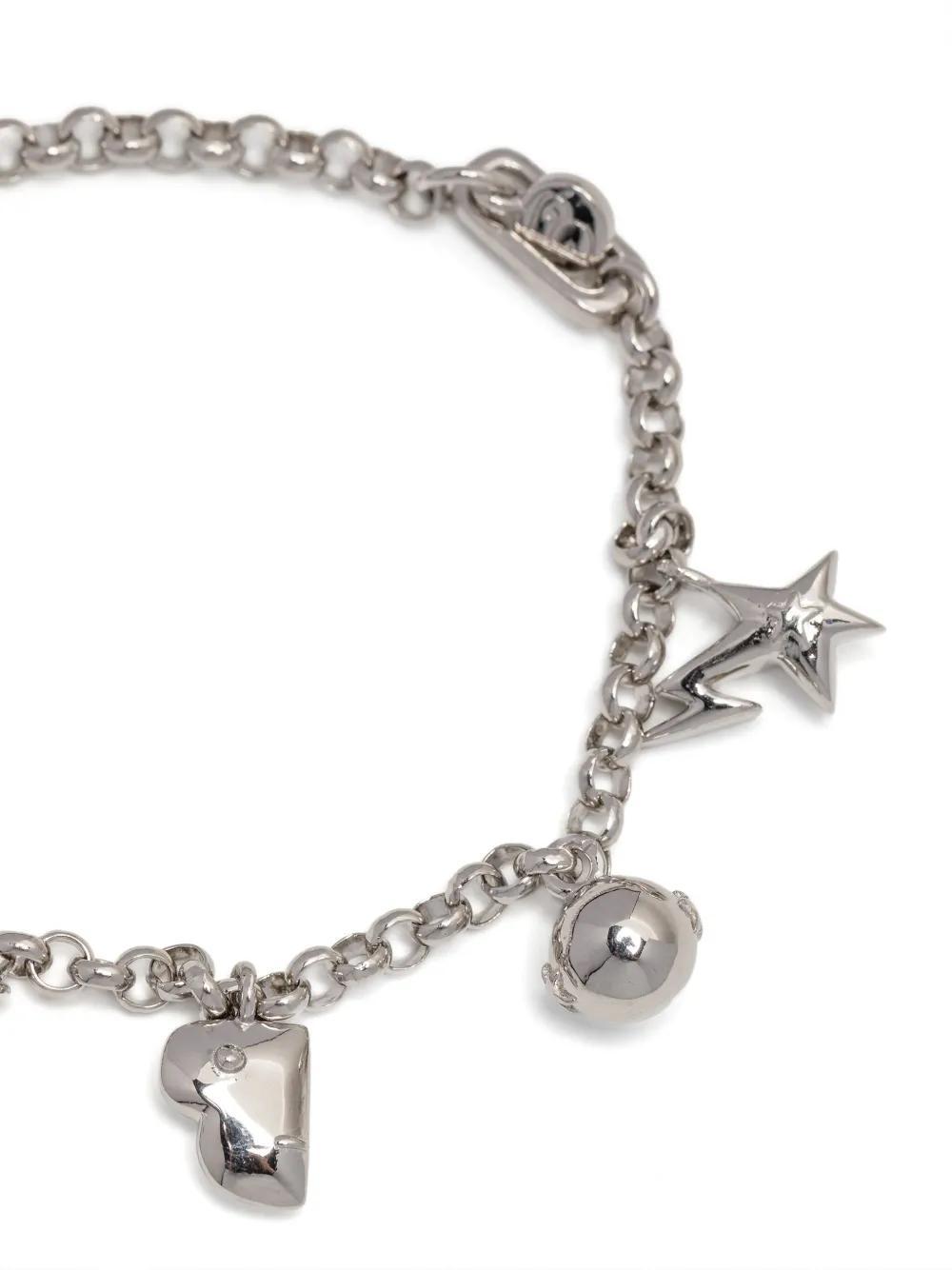 charm-detail silver tone bracelets Product Image