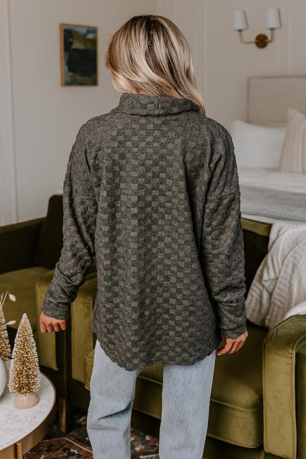 Whispering Winds Sweater Top in Charcoal Product Image