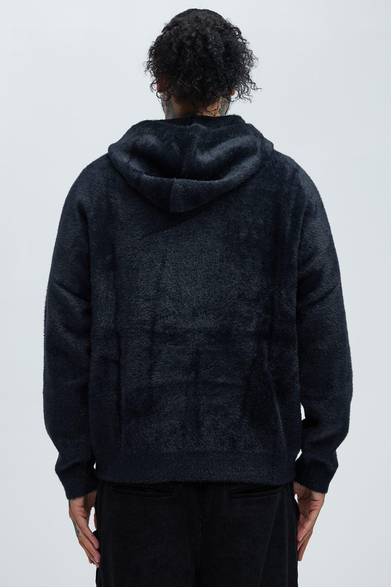 Lock You Down Sweater Hoodie - Black Product Image