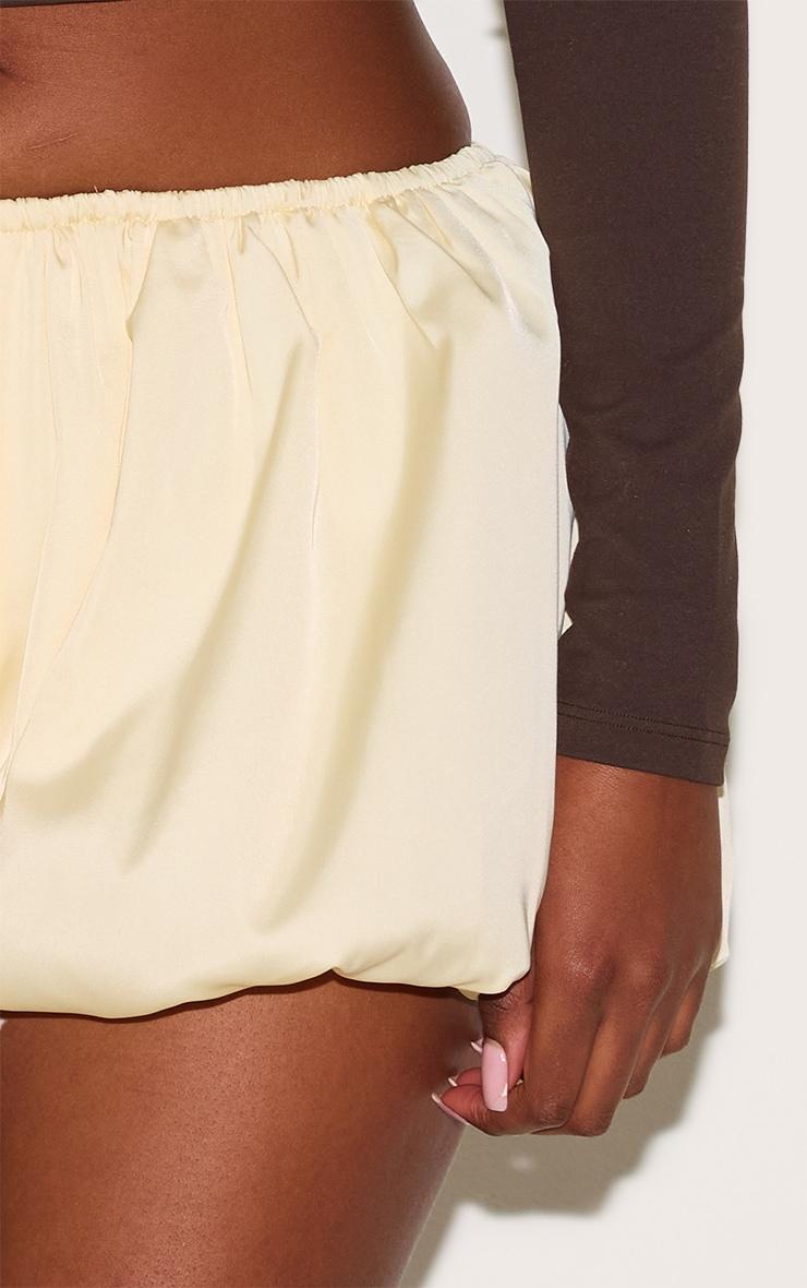 Butter Yellow Mini Puffball Shorts Product Image