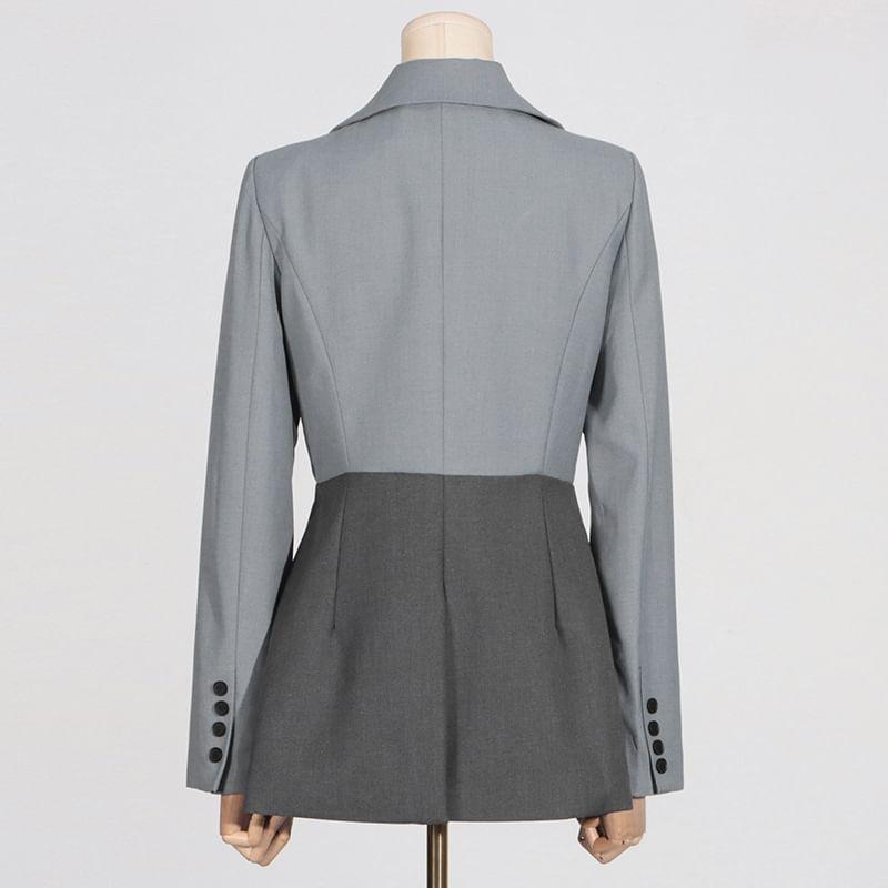 Notch Lapel Mock Two Piece Panel Single Breasted Blazer Product Image